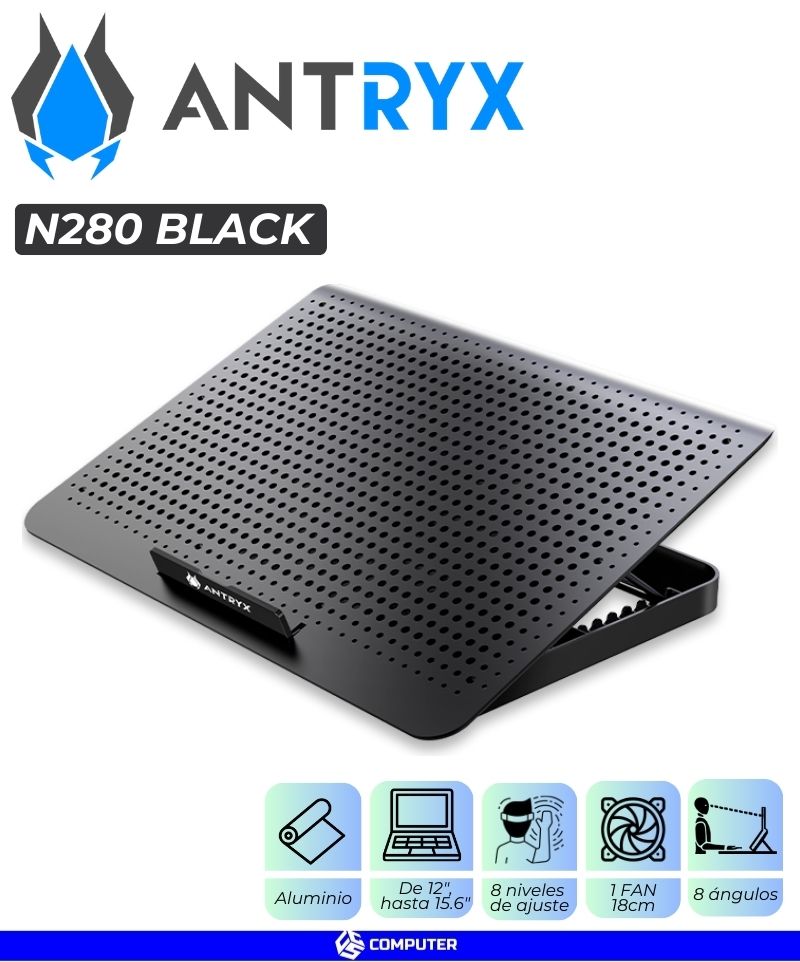 COOLER P/NOTEBOOK ANTRYX XTREME AIR N280 BLACK