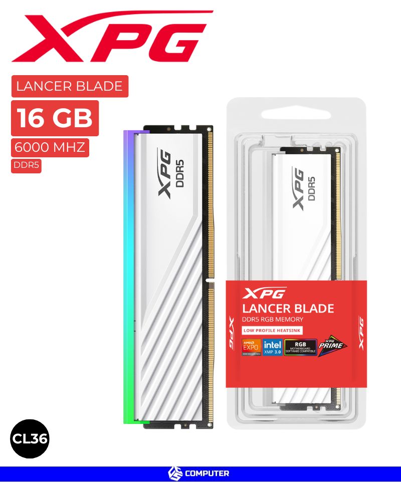 MEMORIA RAM T-FORCE DELTA WHITE 32GB (16*2) 6400MHZ DDR5